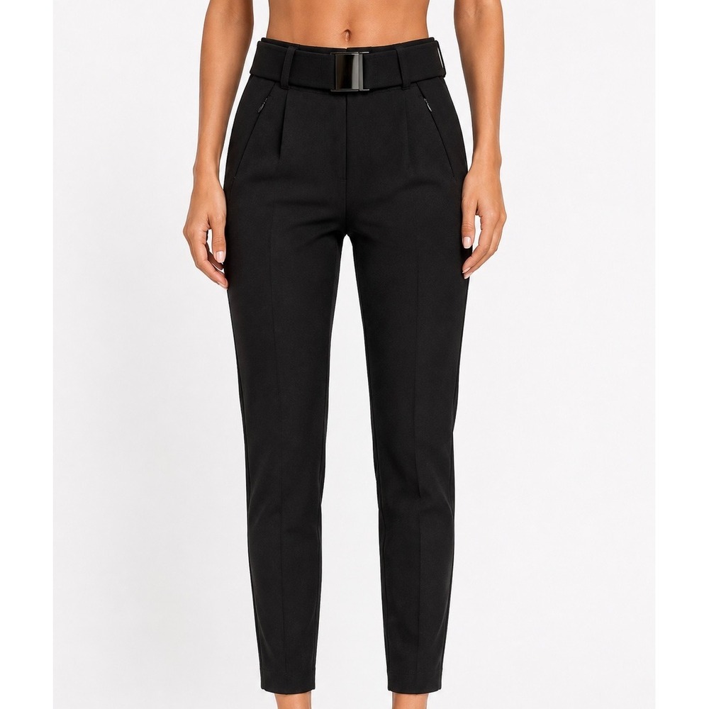Topshop Sno Black Ski Pants Slim Fit High Waisted Belted Snow Trousers US 4‎